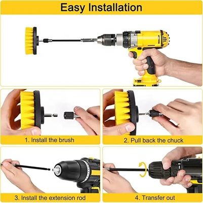 Conjunto de escova de perfuração para limpeza - Kit de toalhas de escova de limpeza de energia com anexo de extensão para carro Ver Mais