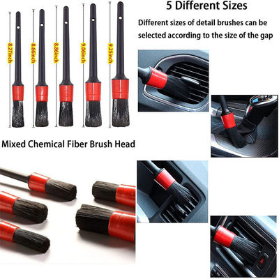 17pcs Red Drill Soft Brushes Set Car Detailing Brush para lavagem de pneus de carro