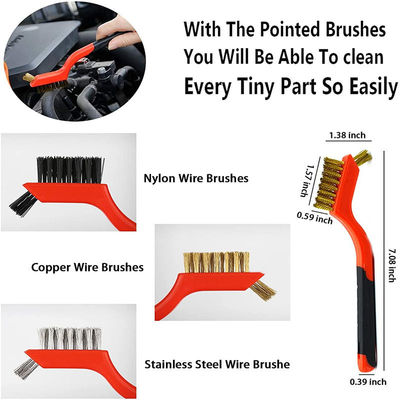 17pcs Red Drill Soft Brushes Set Car Detailing Brush para lavagem de pneus de carro