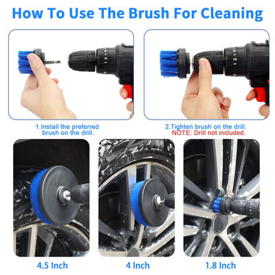 22pcs Car Drill Clean Brush Attachment para lavagem interior de pneus de carro