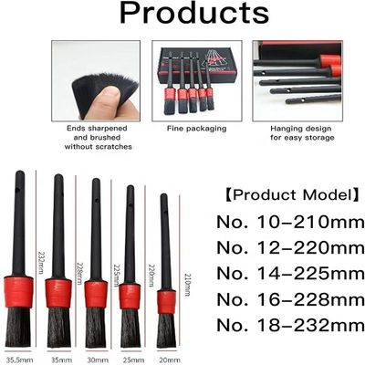 Venda Quente 5pcs Ultra Soft PP Detalhe Pincel Para Detalhe Interior de Carro