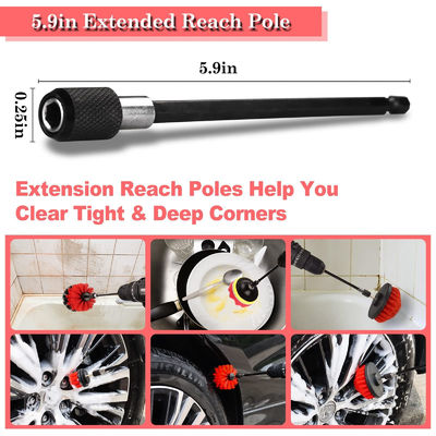 24 Pcs Car Detail Brush Set Drill Soft Brushes Kit de lavagem com gel de limpeza para o interior