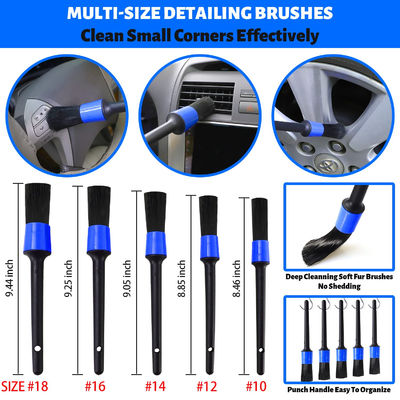 22 Pcs Kit de detalhamento de automóveis escovas Set de limpeza interior com furador automático escova macia anexo borracha esponja almofadas de polimento