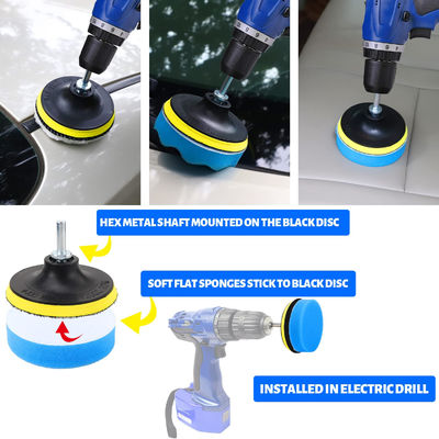 22 Pcs Kit de detalhamento de automóveis escovas Set de limpeza interior com furador automático escova macia anexo borracha esponja almofadas de polimento