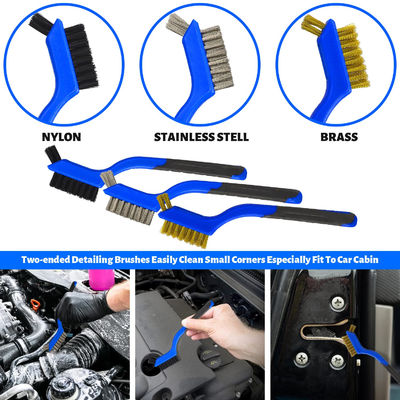 22 Pcs Kit de detalhamento de automóveis escovas Set de limpeza interior com furador automático escova macia anexo borracha esponja almofadas de polimento