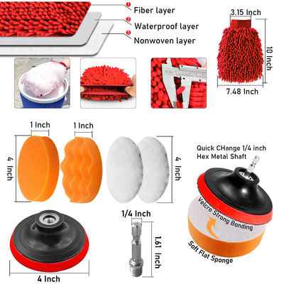 Ferramentas de limpeza de automóveis Conjunto 24 Pcs Autodetail Brush Waxing esponja lavagem interior exterior