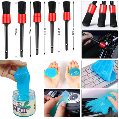 Ferramentas de limpeza de automóveis Conjunto 24 Pcs Autodetail Brush Waxing esponja lavagem interior exterior