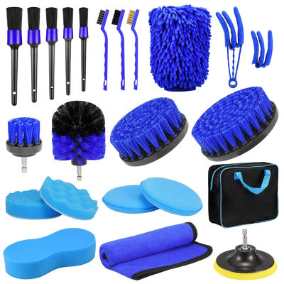 23 Pcs Forro Pincéis macios Anexado Automático Detalhe Pincel Azul Para Limpeza de Rodas