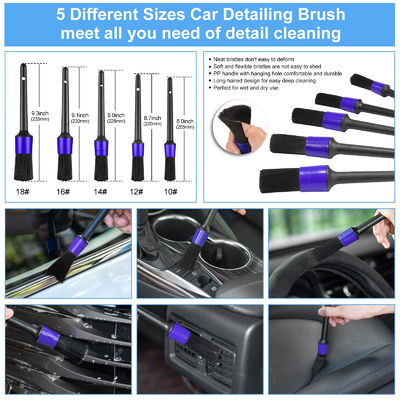 23 Pcs Forro Pincéis macios Anexado Automático Detalhe Pincel Azul Para Limpeza de Rodas