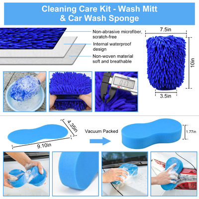 23 Pcs Forro Pincéis macios Anexado Automático Detalhe Pincel Azul Para Limpeza de Rodas