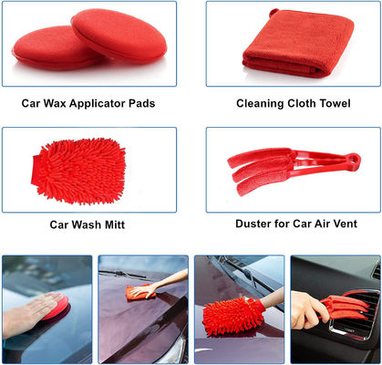 19pcs Set de escovas de detalhes de carro com saco de transporte todo o propósito limpo para limpeza interior, exterior