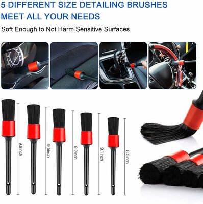 19pcs Set de escovas de detalhes de carro com saco de transporte todo o propósito limpo para limpeza interior, exterior