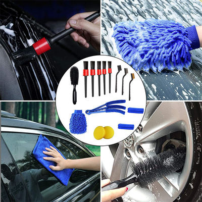 Preço da fábrica 15 PCS Cabelos macios escova de carro limpeza detalhada ferramentas de automóveis definidos para ventilação limpa rodas de corte Dash