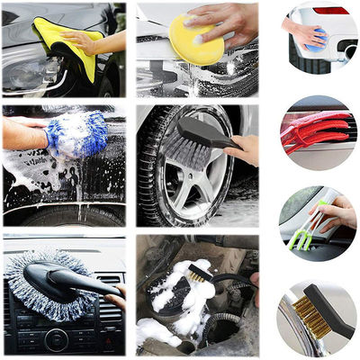 Fabricação de ferramentas de limpeza de automóveis por grosso 17pcs Escova de automóveis para o interior das rodas do automóvel