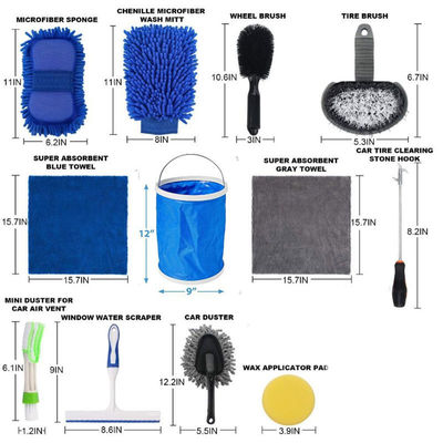 Kit de cuidados com escovas de microfibras de automóveis