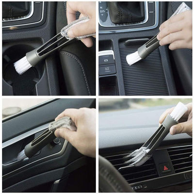 3pcs Blue Soft Duster Car Detailing Brush Microfibra Alloy Roda escova com alça longa
