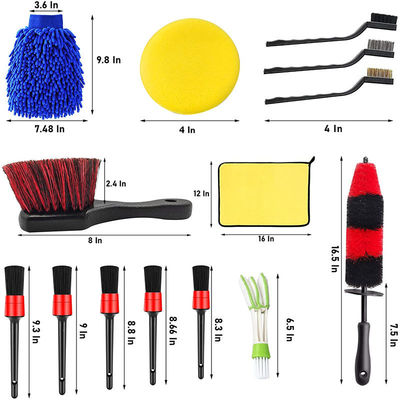 Pincel de detalhamento de automóveis de interiores multifuncional 15pcs Pincel de rodas de minhoca