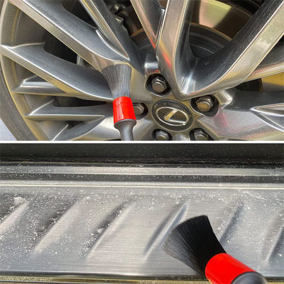 Boar Bristles Interior Car Detail Brush Pack 5pcs para limpeza de couro