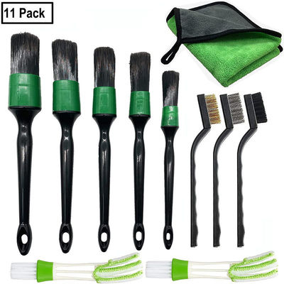 Verde 11Pcs Bristle Car Vent Cleaner Brush Duster Set Para Ar Condicionado