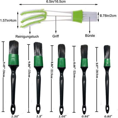 Verde 11Pcs Bristle Car Vent Cleaner Brush Duster Set Para Ar Condicionado