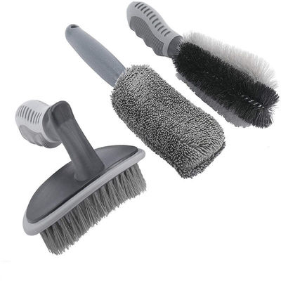 6pc Tipo T Manual Carro único Detalhista escova cabeça redonda para pneus