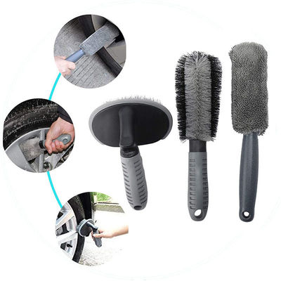 6pc Tipo T Manual Carro único Detalhista escova cabeça redonda para pneus
