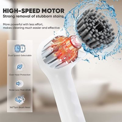 Limpador de escova de limpeza elétrica rotativa 4In1 para banheira de cozinha de azulejos