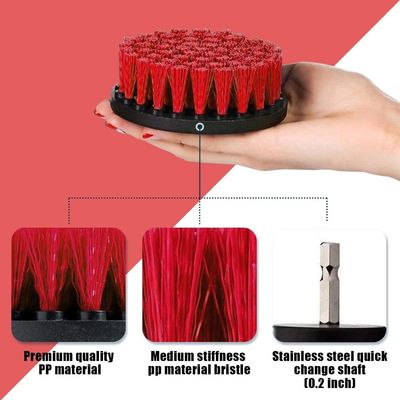 Conjunto de escova de esfregaço de perfuração personalizado com cor vermelha de 4 polegadas