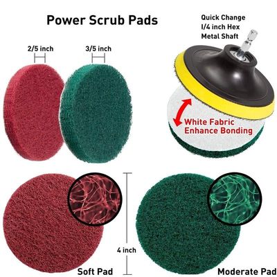 Kit de fixação de escovas de perfuração de 6pcs para limpeza de várias superfícies