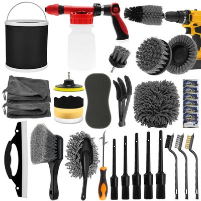 Aplicações de Limpeza de Bristol Médio com Material Pp 33pcs Car Detailing Brush Set