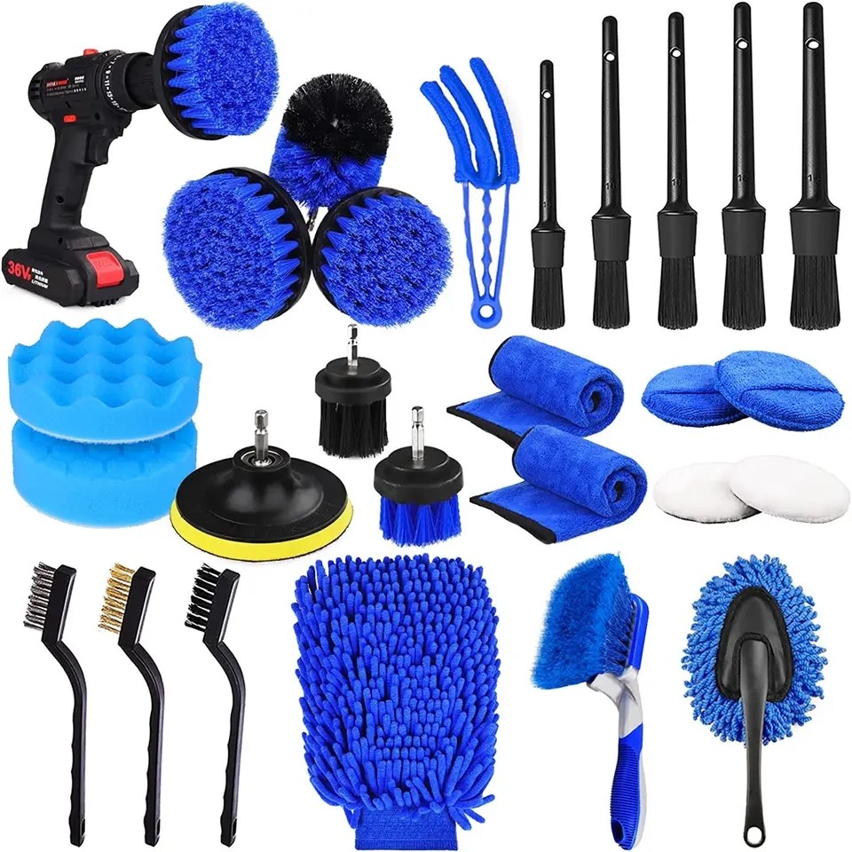 26pcs Car Detailing Brush Set Automóvel Kit de Ferramentas de Limpeza do Automóvel para Interior