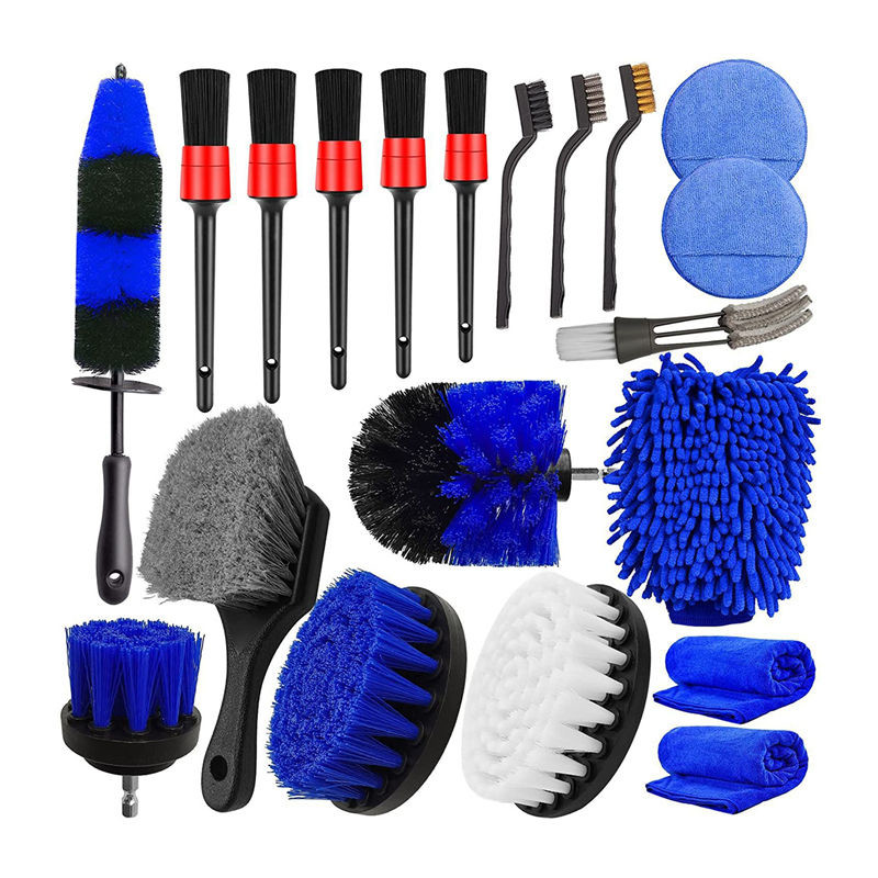 20pcs Car Wheel Pneus de limpeza Set de escovas Kit detalhando rodas Borraço Borraço detalhando escovas lavagem