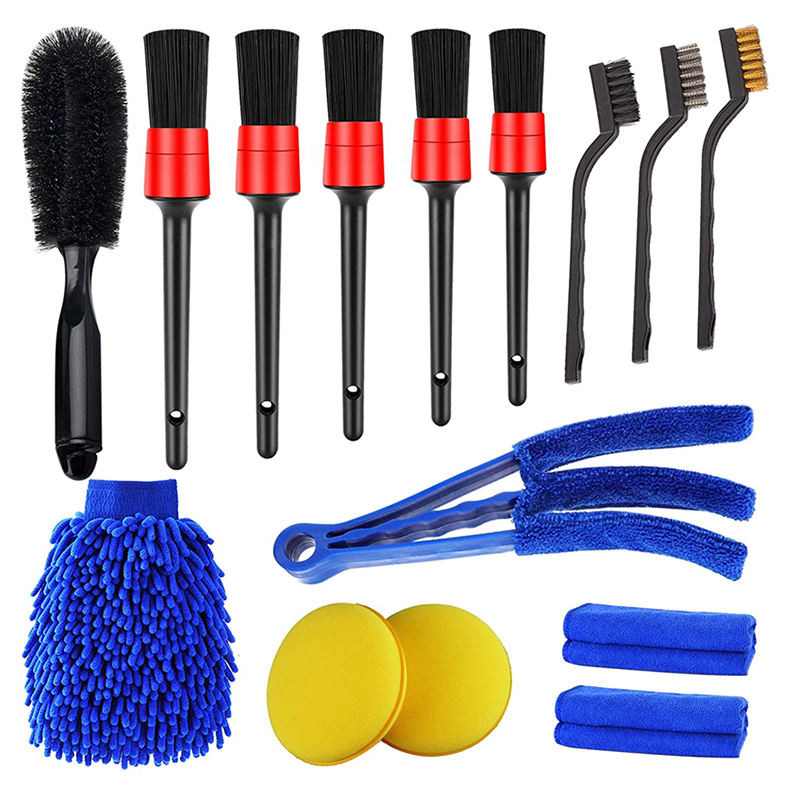 Preço de fábrica 15 PCS Cabelos macios escova de carro para ventilação limpa rodas de corte de tabuleiro