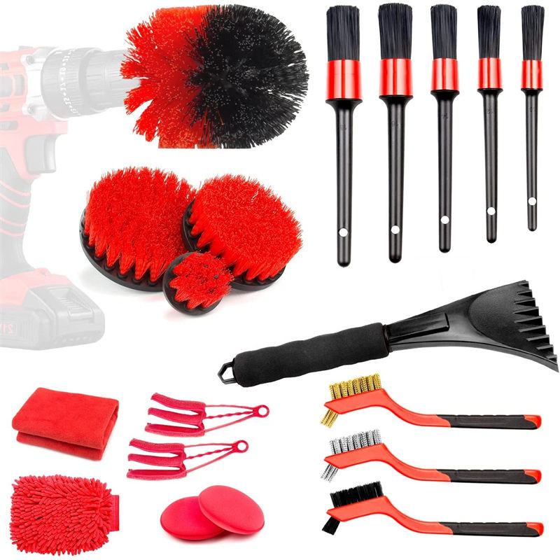 19Pcs Car Detailing Brush Set Car Detailing Kit para Auto Detailing Limpeza do interior do carro motocicleta