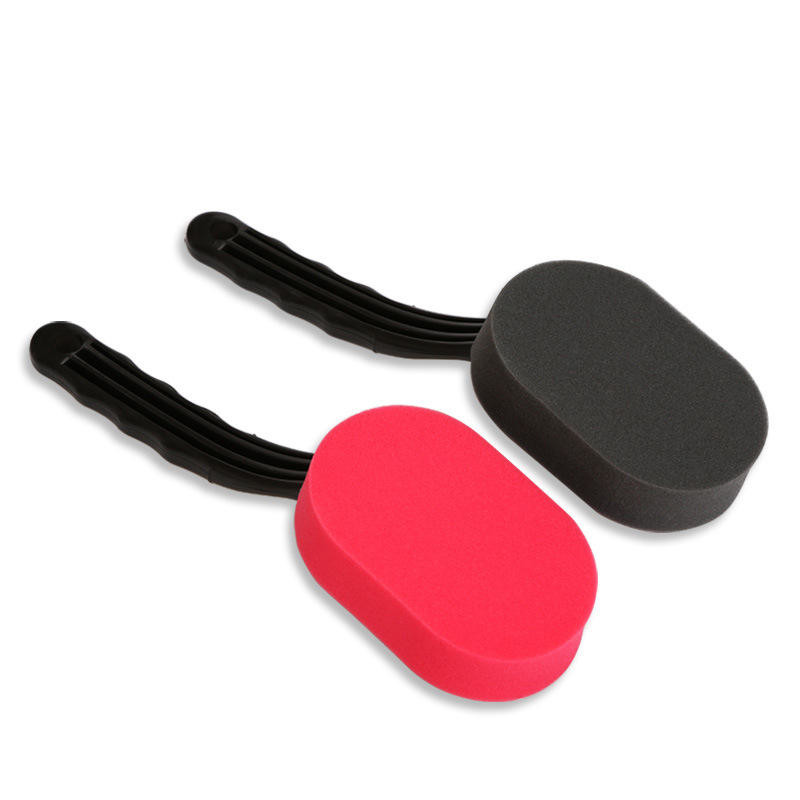 Custom Logo Car Foam Brush Microfiber Roda Brush Applicator Polishing Sponge