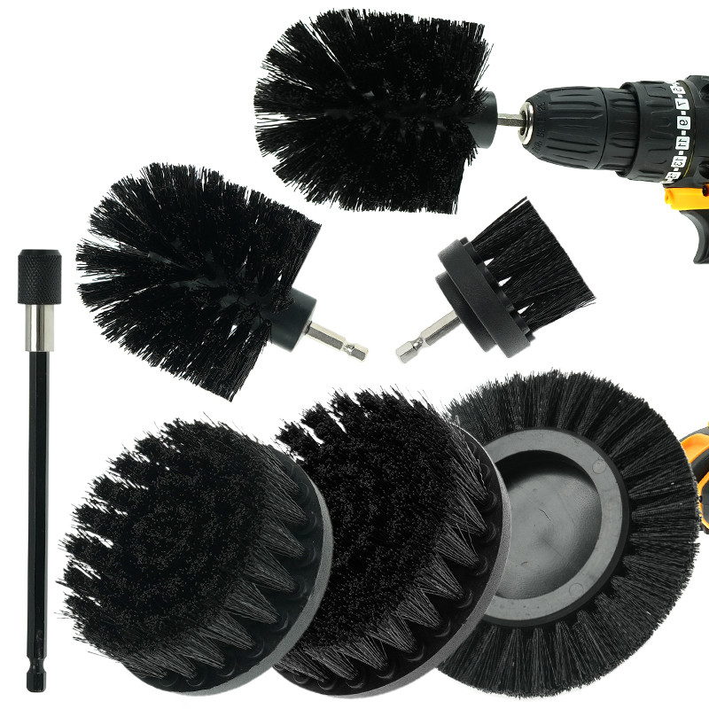 Pincel de alta qualidade Automotive detalhamento Forte capacidade de limpeza Perfurador Acessório Spin Scrubber Set Pincel