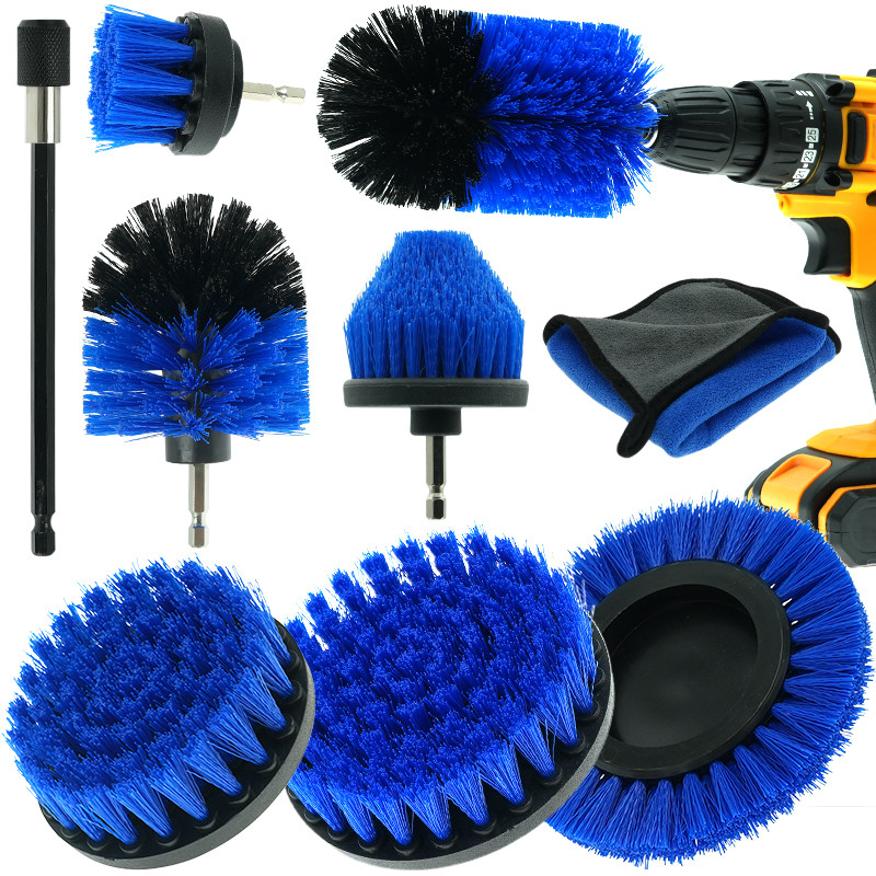 9PC Pincel de escova azul Forno de fixação Esponja Rodas de carro Detalhes