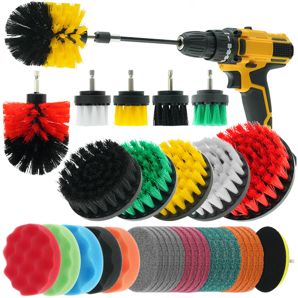 35PC Set de fixação de escovas de perfuração de limpeza para todos os fins