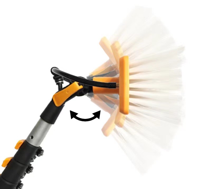 Escova de limpeza solar para telhado com bomba de água / torneira de uso duplo