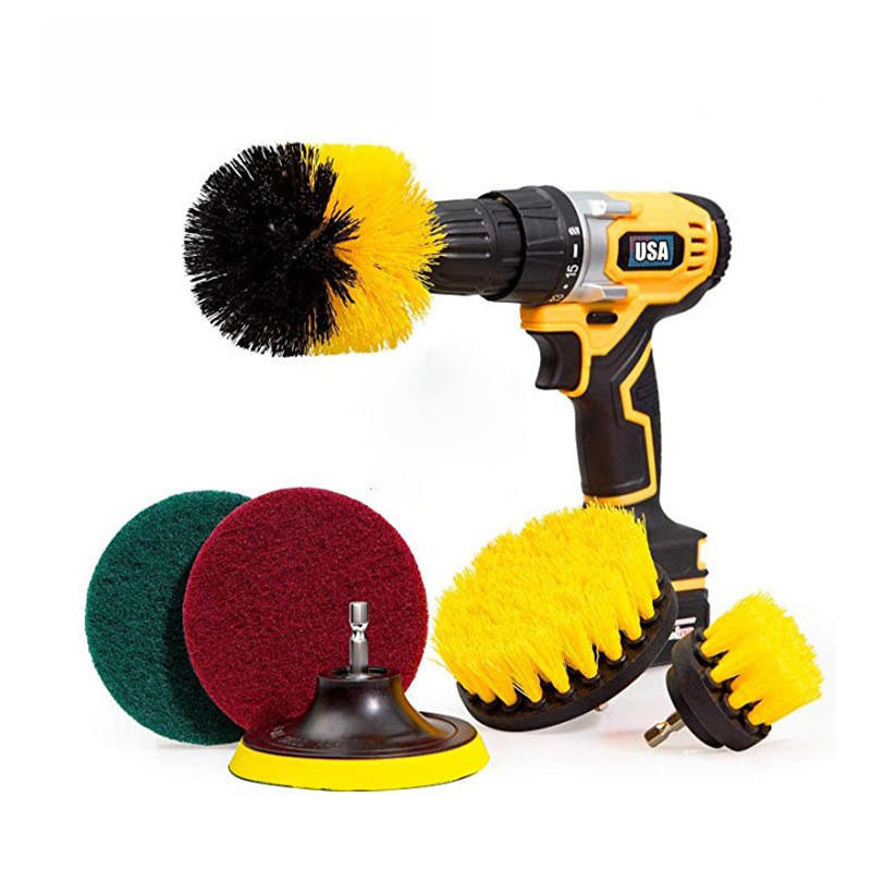 6pcs Forno de limpeza de escova acessórios conjuntos Power Scrubber para lavagem de carros banheiro