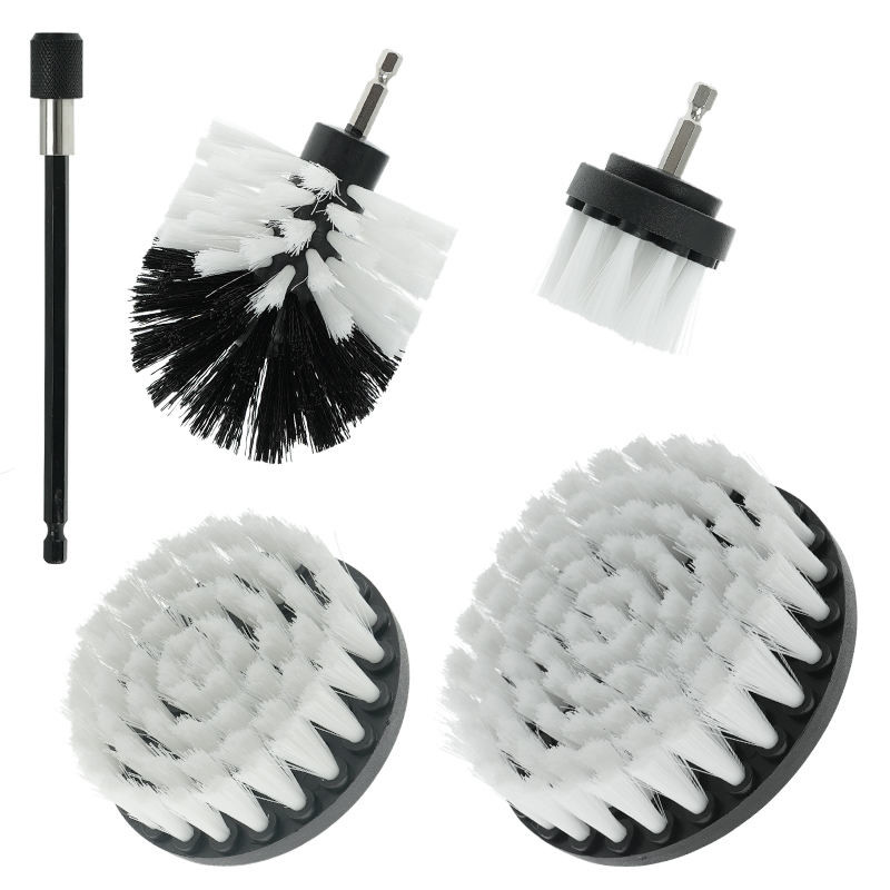 5pcs 2,5 polegadas broca esfregar escova poder esfregar escova broca de perfuração anexo para detalhamento de carro