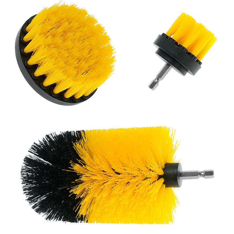 Set de escova de esfregão elétrica personalizada de cor amarela para perfuração