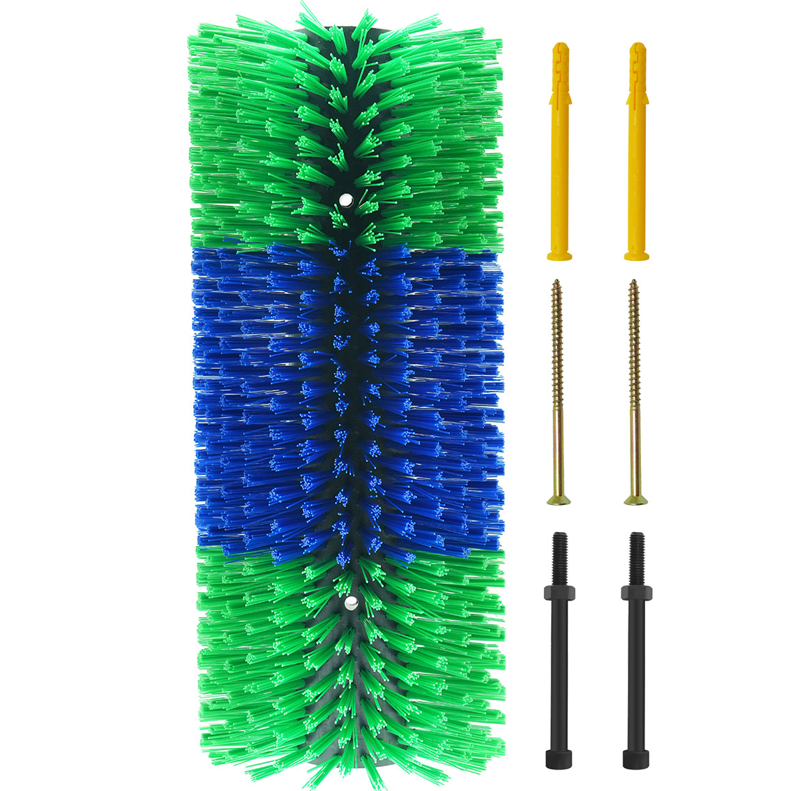 Pincel de vaca de cor verde e azul com material de nylon resistente ao desgaste para limpeza de pele de vaca