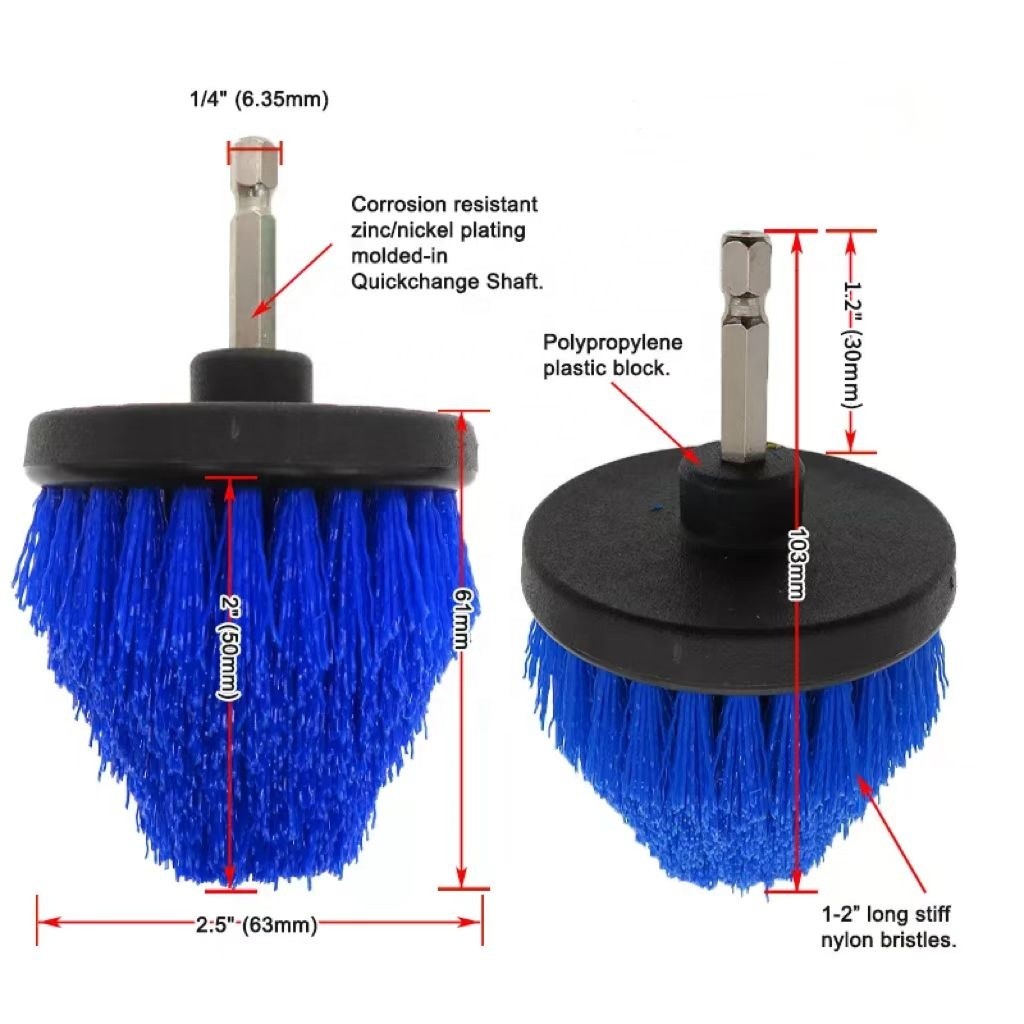 Limpador de escova de broca de cor azul para limpeza de superfície eficiente